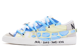 Кроссовки Nike Blazer Skateboard Shoes Men Low-Top White Blue dn2158-101(team80-男款冰裂纹蓝白)