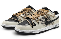 Кроссовки Nike Dunk Skateboard Shoes Men Low-Top Black White dv0831-002(team16-男款美式报纸)
