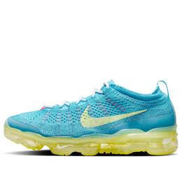 Кроссовки air vapormax 2023 flyknit Nike, синий dv1678-400 | baltic blue/citron tint-green abyss