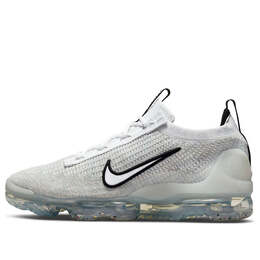 Кроссовки air vapormax 2021 flyknit Nike, белый dh4084-100 | white/black-metallic silver-white
