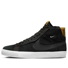 Кроссовки sb zoom blazer mid prm Nike, черный dv7898-001 | black/anthracite-black-white-desert ochre-white