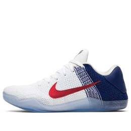 Кроссовки kobe 11 elite low Nike, белый 822675-184 | white/red/royal blue/golden silver