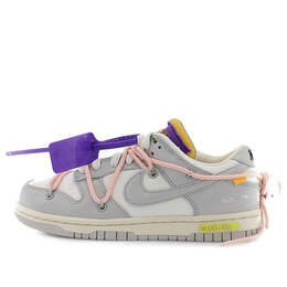 Кроссовки x off white dunk low Nike, серый dm1602-119 | gray/white