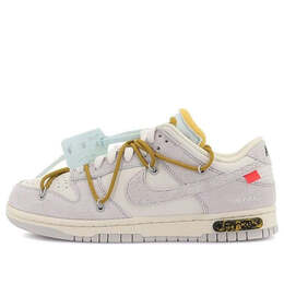 Кроссовки x off white dunk low Nike, серый dj0950-105 | gray/white
