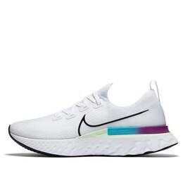 Кроссовки React Infinity Run Flyknit Nike, белый cd4371-102 | white/black/vapor green/oracle aqua/vivid purple/brt crimson