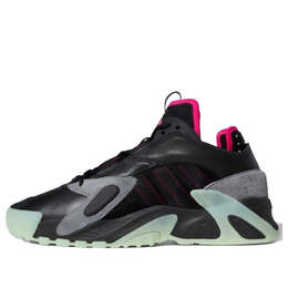 Кроссовки стритбол Adidas, черный fv4524 | core black/glow green/grey