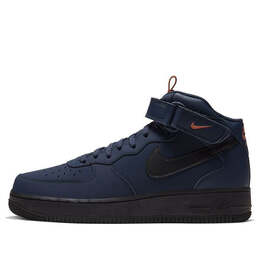Кроссовки air force 1 mid Nike, синий bq4592-400 | navy blue/orange