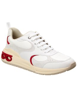 Кроссовки Ferragamo из кожи и замши Salvatore Ferragamo, белый 7268818485308 | white