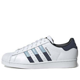 Кроссовки суперзвезда обувь Adidas, белый hq2207 | cloud white / blue navy / light blue