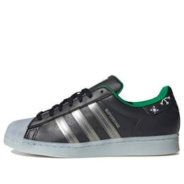 Кроссовки оригинальные суперзвезды обувь Adidas, черный fz5463 | black/silver/green