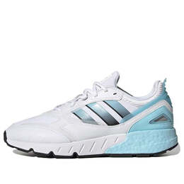 Кроссовки оригинал zx 1k boost 2.0 Adidas, белый gw6796 | cloud white / bliss blue / core black