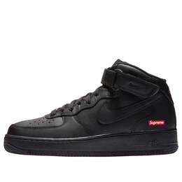 Кроссовки x supreme air force 1 mid Nike, черный fz8784-001 | black/black/black