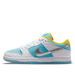 Кроссовки x ftc sb dunk low Nike, белый dh7687-400 | white/silver/yellow/blue