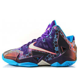 Кроссовки леброн 11 Nike, фиолетовый 616175-500 | purple/silver/dark blue