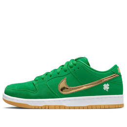Кроссовки sb dunk low Nike, зеленый bq6817-303 | green/metallic gold/white/light gum