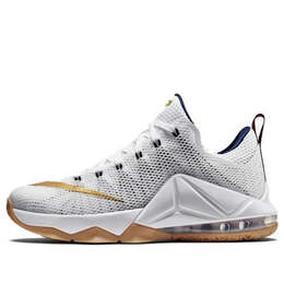 Кроссовки lebron 12 низкие Nike, белый 724557-174 | white/midnight blue/red/goldyellowgold