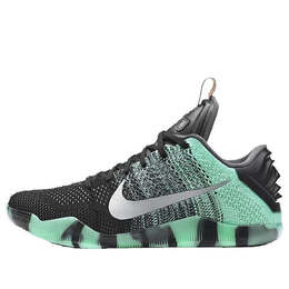 Кроссовки kobe 11 elite low Nike, зеленый 822521-305 | green glow/black