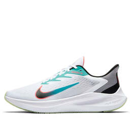 Кроссовки air zoom winflo 7 Nike, белый cj0291-100 | white/black/flash crimson/oracle aqua/vapor green