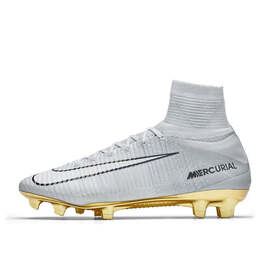 Кроссовки mercurial superfly v cr7 se fg Nike, серый 903248-100 | gray/gold