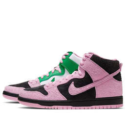 Кроссовки dunk high pro premium sb Nike, черный cu7349-001 | black/pink rise/lucky green