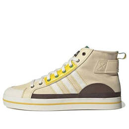 Кроссовки neo city canvas hi Adidas, белый hq4625 | white/yellow