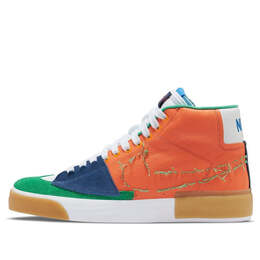 Кроссовки zoom blazer mid edge sb Nike, белый da2189-800 | white/orange/yellow/blue/red/green