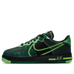 Кроссовки air force 1 реагировать Nike, черный cw3918-001 | black/green strike/pine green