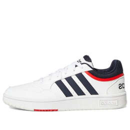 Кроссовки hoops 3.0 низкие классические винтажные туфли Adidas, белый gy5427 | cloud white / legend ink / vivid red