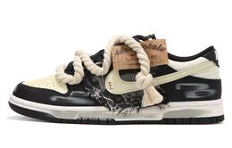 Кроссовки Nike Dunk Skateboard Shoes Men Low-Top Beige dd1391-100(team24-男款牛仔米黑色)