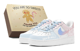 Кроссовки Nike Air Force 1 Skateboarding Shoes Men Low-top White, голубой cw2288-111(teams-梦幻爱心男s-box) | light blue