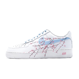 Мужские кроссовки для скейтбординга Nike Air Force 1, White/Blue/Pink cw2288-111(team140-樱花雨) | white/blue/pink