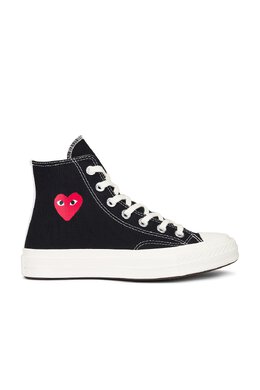 Маленькие высокие кеды Red Heart Comme des Garçons Play, черный cdes-mz4 | black