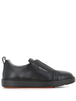 Santoni кожаные кроссовки без застежек, черный mbcd21995neakauan01 | черный
