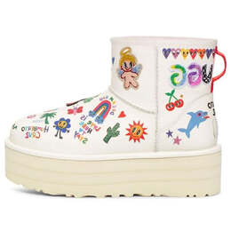 Кроссовки классические мини-ботинки Ugg, белый 1153065-wht | white/pink