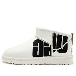 Кроссовки классические ультра мини сломанный логотип Ugg, белый 1129270-pdwh | white/black