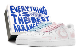 Nike Кроссовки для скейтбординга Air Force 1 женские, низкие, белые dh2920-111(team88-心动符号-box) | blue pink