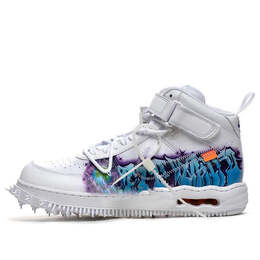 Кроссовки x off white air force 1 mid Nike, белый dr0500-100 | white/clear-white