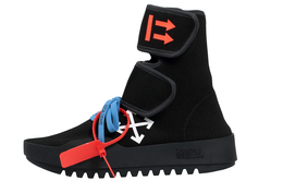 Кроссовки Off-White, черный ow-高帮黑底白x
