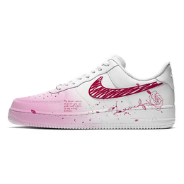 Кроссовки Nike Air Force 1 Skateboarding Shoes Men Low-top White/pink, розовый cw2288-111(team10-七夕玫瑰) | white/pink