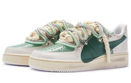 Кроссовки для скейтбординга Air Force 1 мужские с низким верхом, зеленые/бежевые Nike cw2288-111(team80-男款''t10''墨绿)
