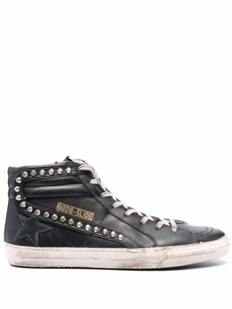 Высокие кеды Slide Classic с эффектом потертости Golden Goose, черный gmf00115f00032390100 | черный
