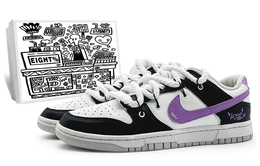 Кроссовки Nike Dunk Skateboarding Shoes Men Low-top Black/purple/white, черный dv0831-101(team131-恶棍天使紫sbox) | black