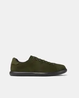Гладкие мужские кожаные кроссовки Pelotas Soller на шнуровке Camper, зеленый 36424 | verde