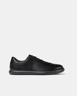Гладкие мужские кожаные кроссовки Pelotas Soller на шнуровке Camper, черный 36424 | negro