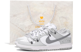Кроссовки Nike Dunk Skateboard Shoes Men Low-Top Gray dd1391-103(team32-男款月球轨迹sbox) | white gray