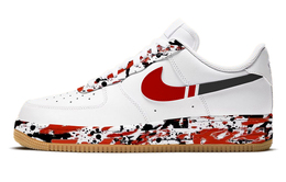 Кроссовки Nike Air Force 1 Skateboarding Shoes Men Low-top Black/Red/White, белый dj2739-100(team56-红黑泼墨) | white