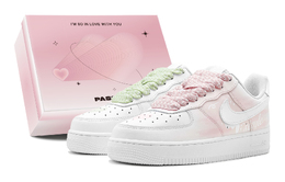 Кроссовки Nike Air Force 1 Skateboarding Shoes Men Low-top Green, розовый cw2288-111(teams-白桃青柠男s-box) | pink