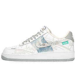 Кроссовки Nike Air Force 1 Slip Resistant Low Top мужские серо-голубые fj4146-100(teama-涂鸦) | gray blue