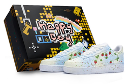 Nike Кроссовки Air Force 1 LOW 811 Manufacturing Listen To Summer Special Shoe Box Low-Top для скейтбординга GS, синие, зеленые, красные dh2920-111(team80-女款听夏野s-box） | blue green red