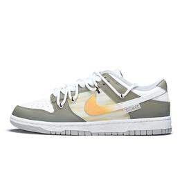 Кроссовки Nike Dunk Skateboarding Shoes Men Low-top White/green/orange, оливковый dd1391-103(team462-男款落日熔金) | olive
